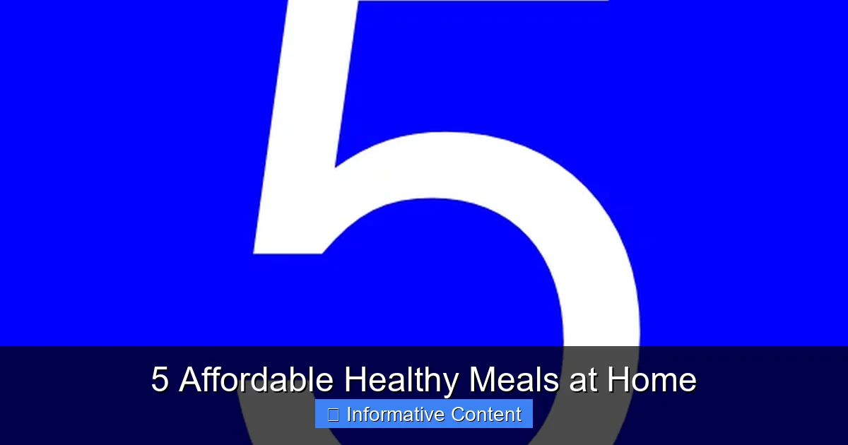 5 Affordable Healthy Meals at Home