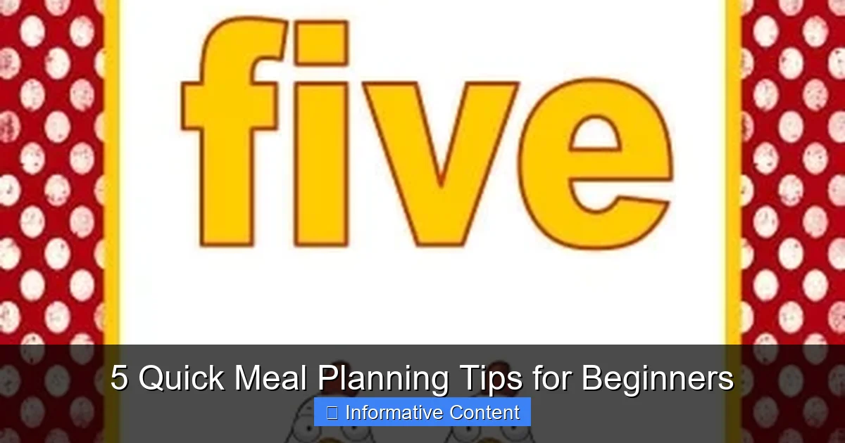 5 Quick Meal Planning Tips for Beginners
