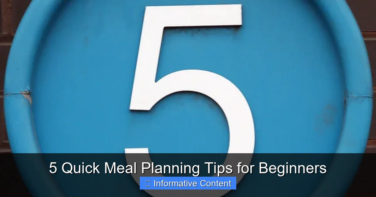 5 Quick Meal Planning Tips for Beginners