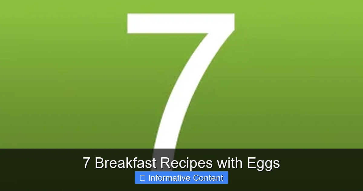 7 Breakfast Recipes with Eggs